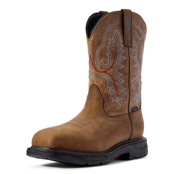 Ariat Men's 11" Workhog XT Waterproof Wide Square Toe Work Boot - Brown 10031474