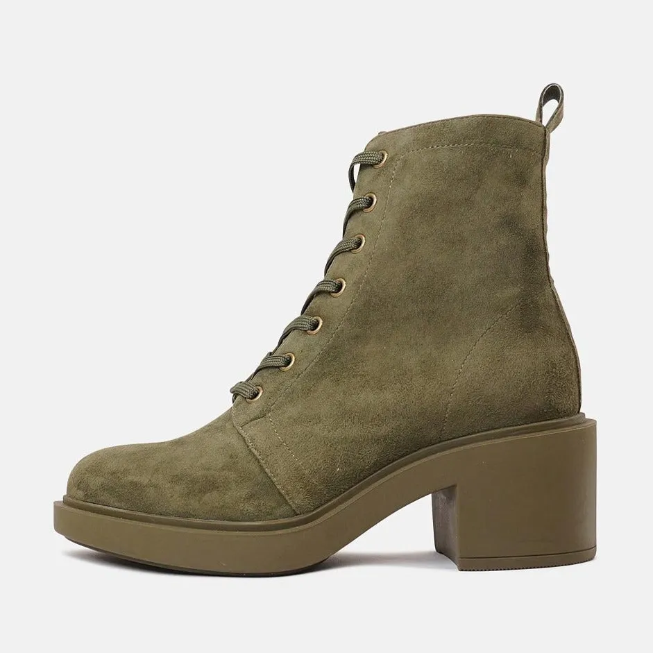 Attila Olive Suede Ankle Boots