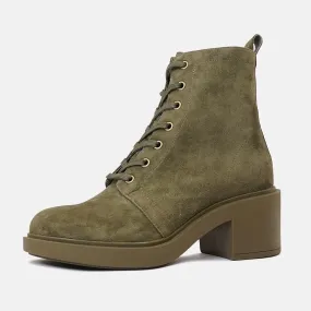 Attila Olive Suede Ankle Boots