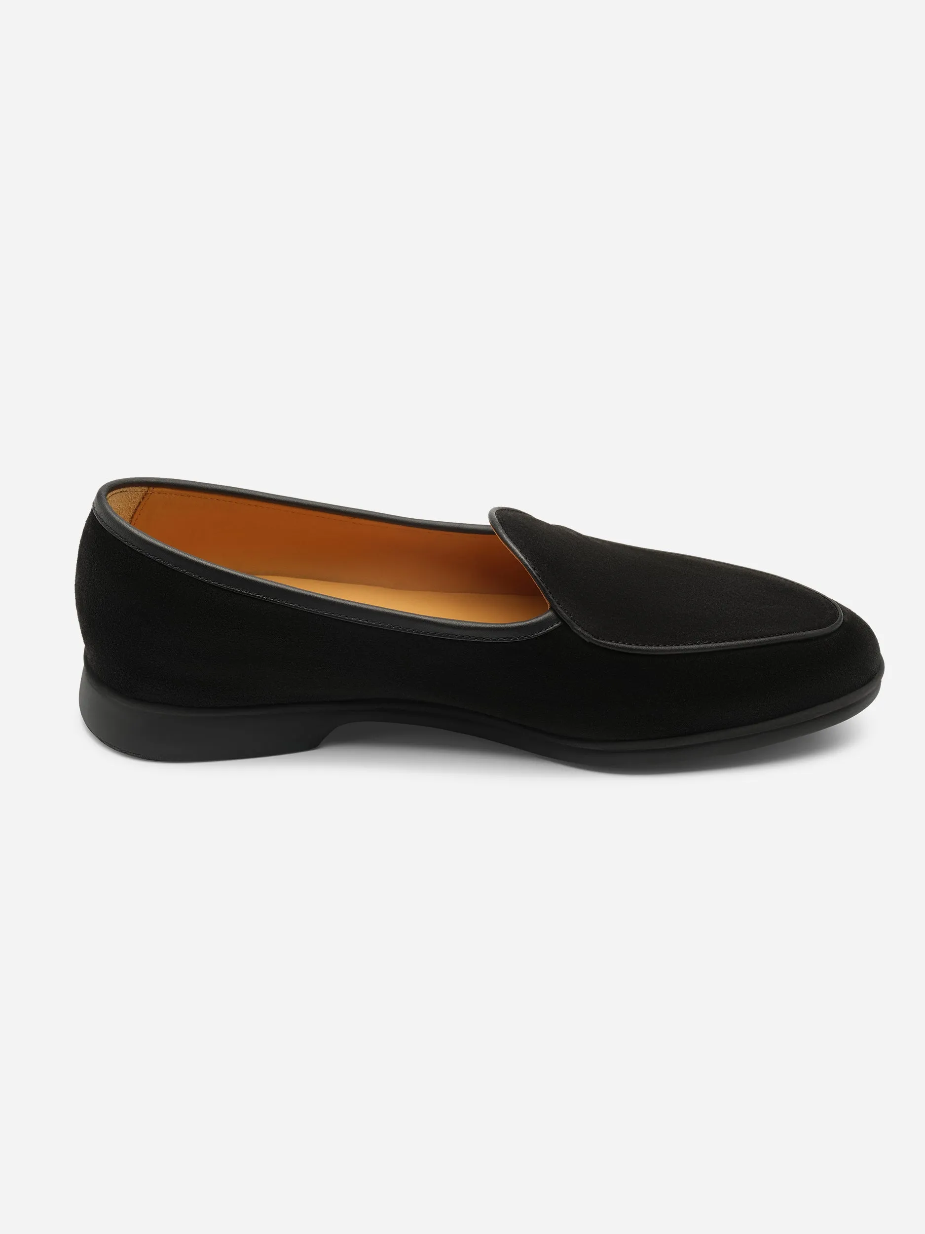 Baudoin & Lange Stride Loafers Black Suede Dark Sole