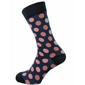 Black and Pink Spotty Bamboo Socks