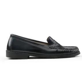 BOYS' BLACK LEATHER LOAFERS