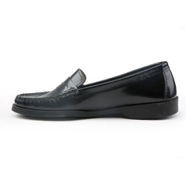 BOYS' BLACK LEATHER LOAFERS