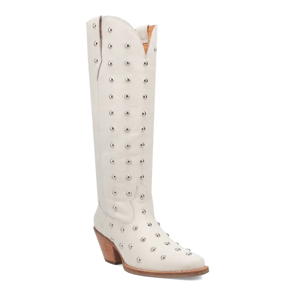 Broadway Bunny White Leather Boot by Dingo