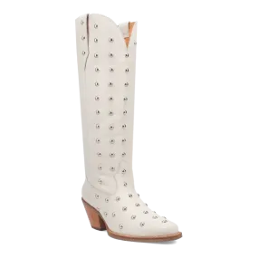 Broadway Bunny White Leather Boot by Dingo