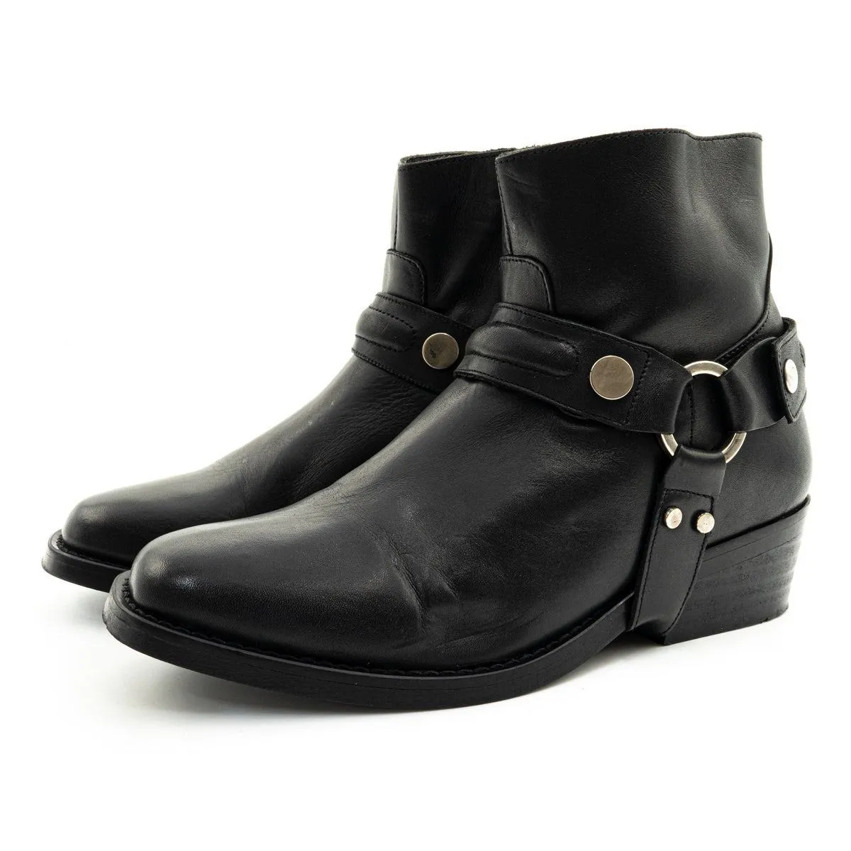 Claudie Pierlot Motorcycle Ankle Boots Leather Black Colour For Women