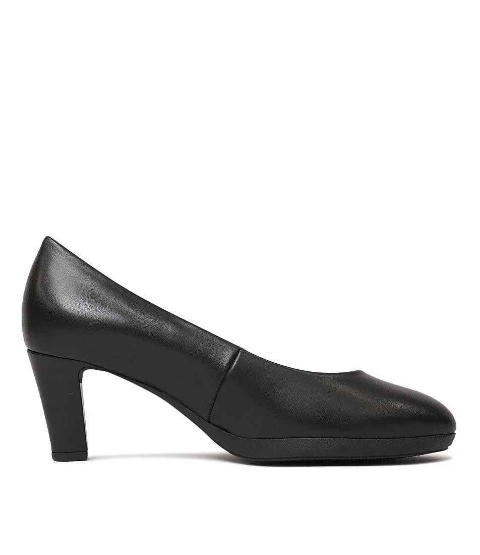 Coti Black Leather Heels