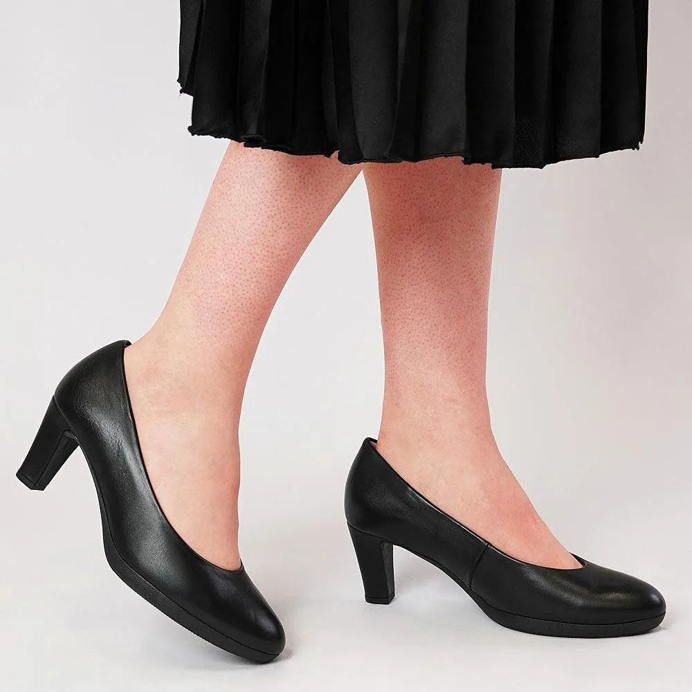 Coti Black Leather Heels