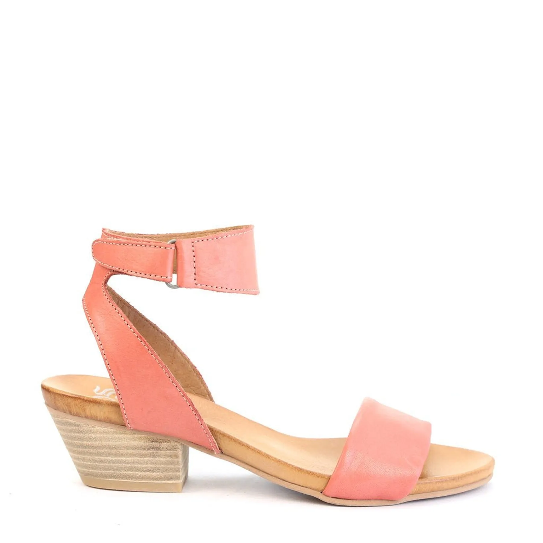 CUBO LEATHER WOODEN STACK HEEL SANDALS