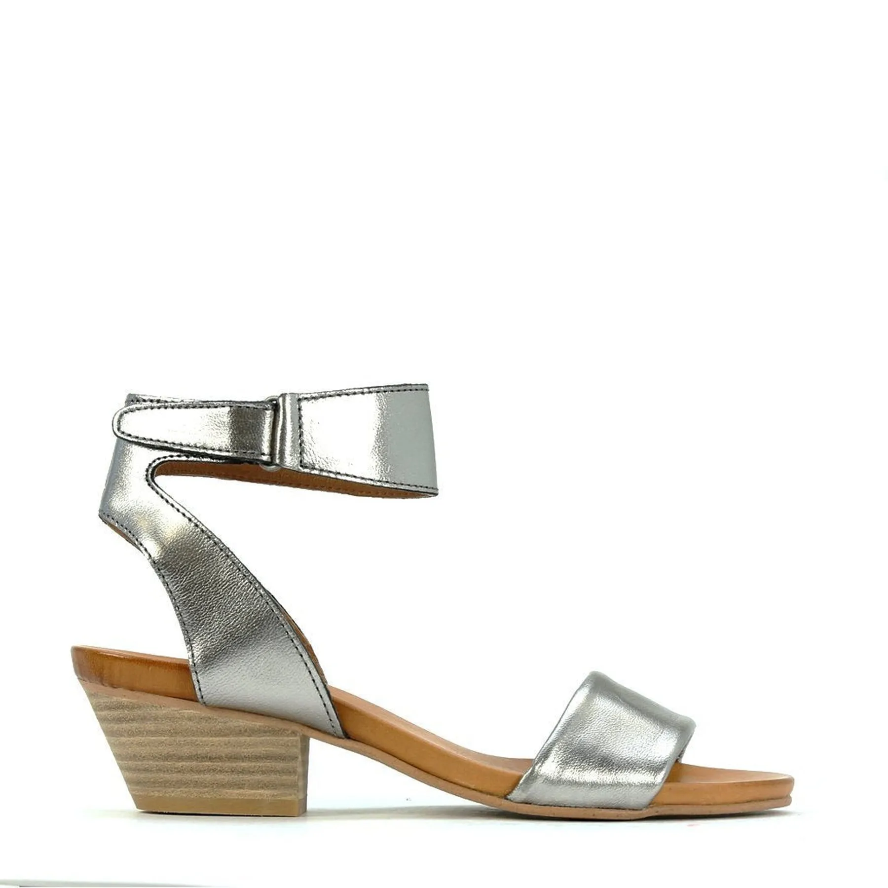 CUBO LEATHER WOODEN STACK HEEL SANDALS