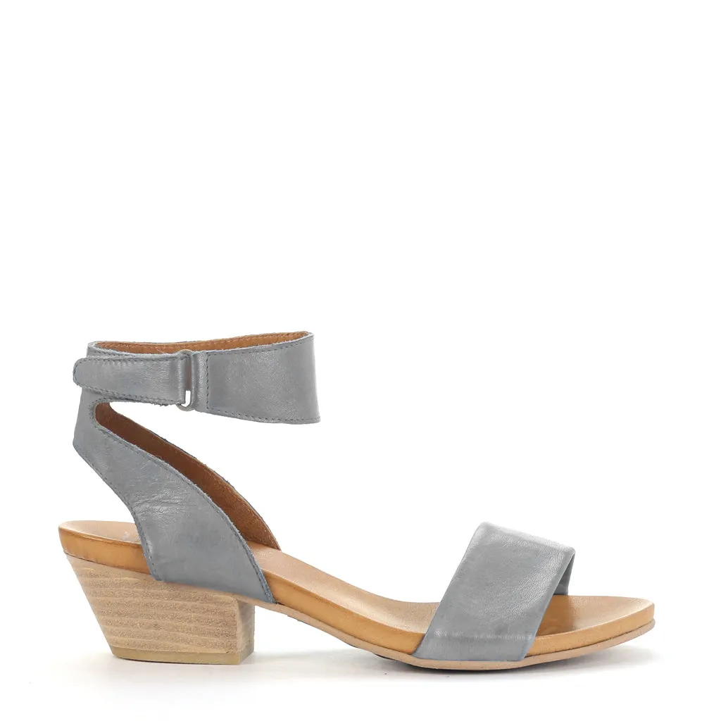 CUBO LEATHER WOODEN STACK HEEL SANDALS