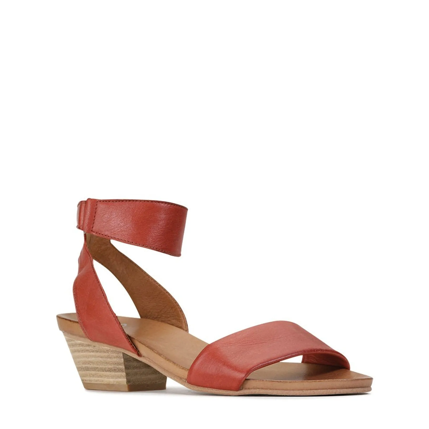 CUBO LEATHER WOODEN STACK HEEL SANDALS