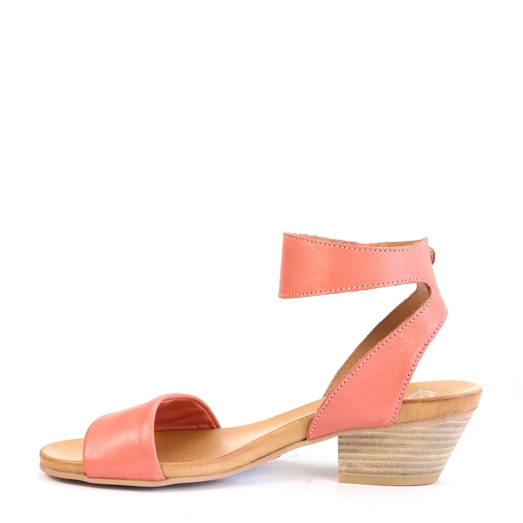 CUBO LEATHER WOODEN STACK HEEL SANDALS