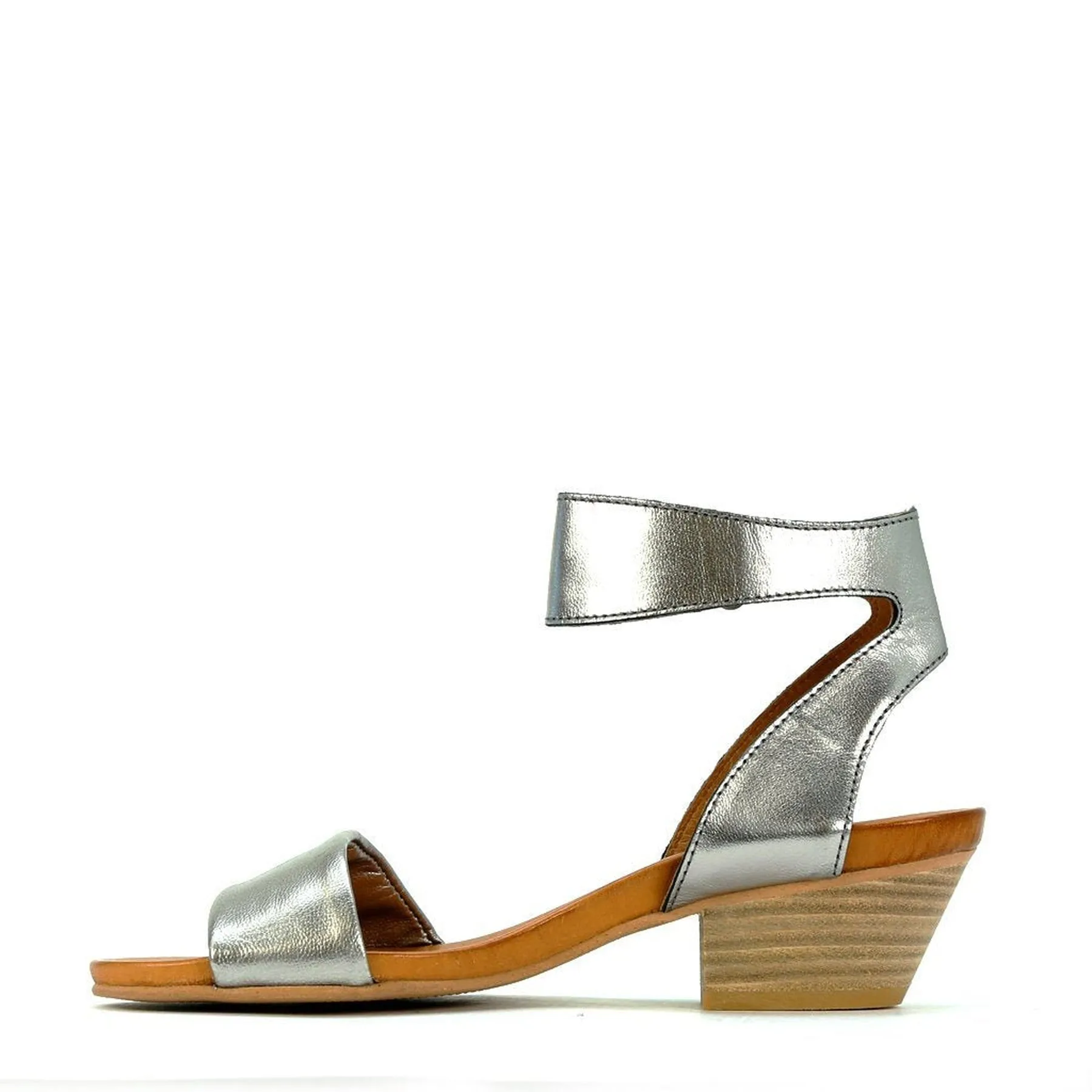 CUBO LEATHER WOODEN STACK HEEL SANDALS