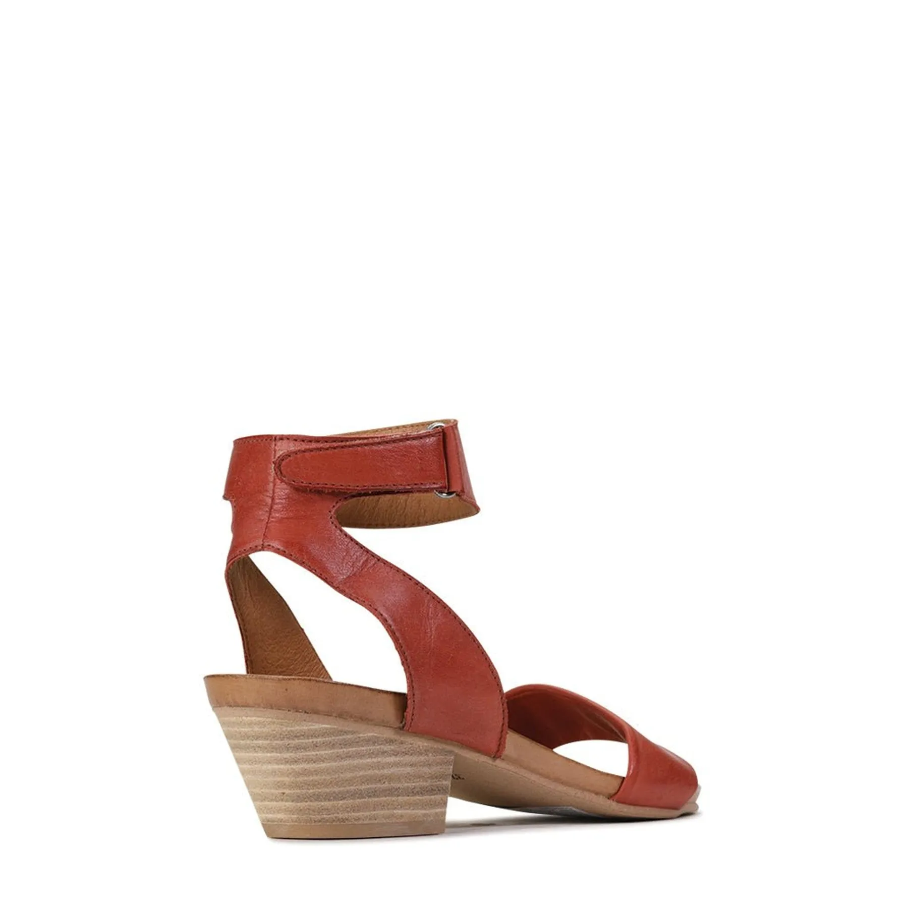 CUBO LEATHER WOODEN STACK HEEL SANDALS