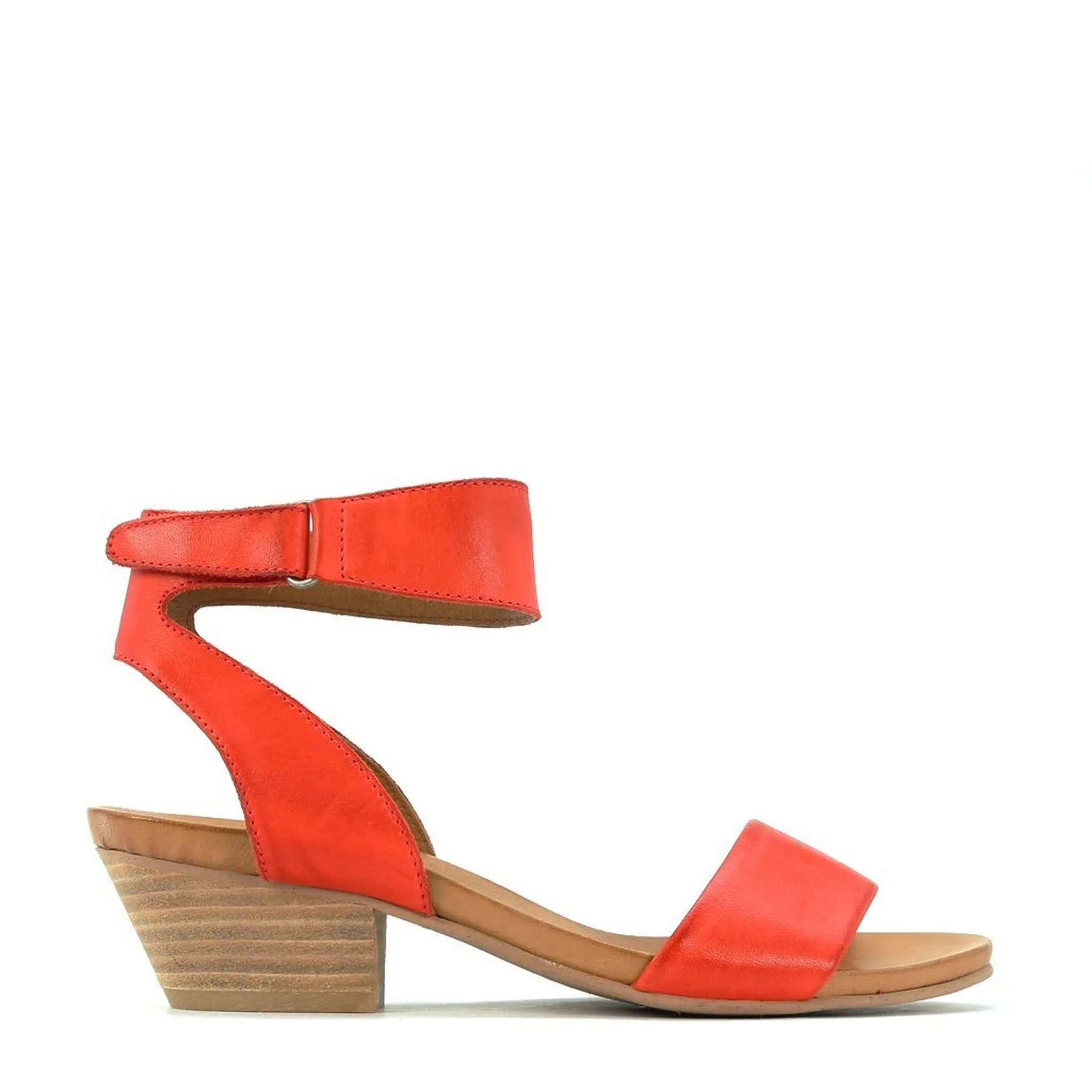 CUBO LEATHER WOODEN STACK HEEL SANDALS