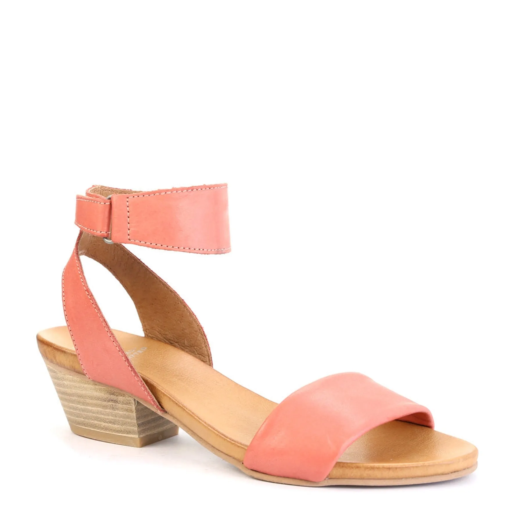 CUBO LEATHER WOODEN STACK HEEL SANDALS