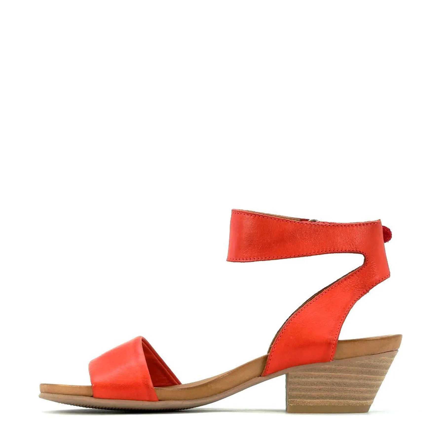 CUBO LEATHER WOODEN STACK HEEL SANDALS