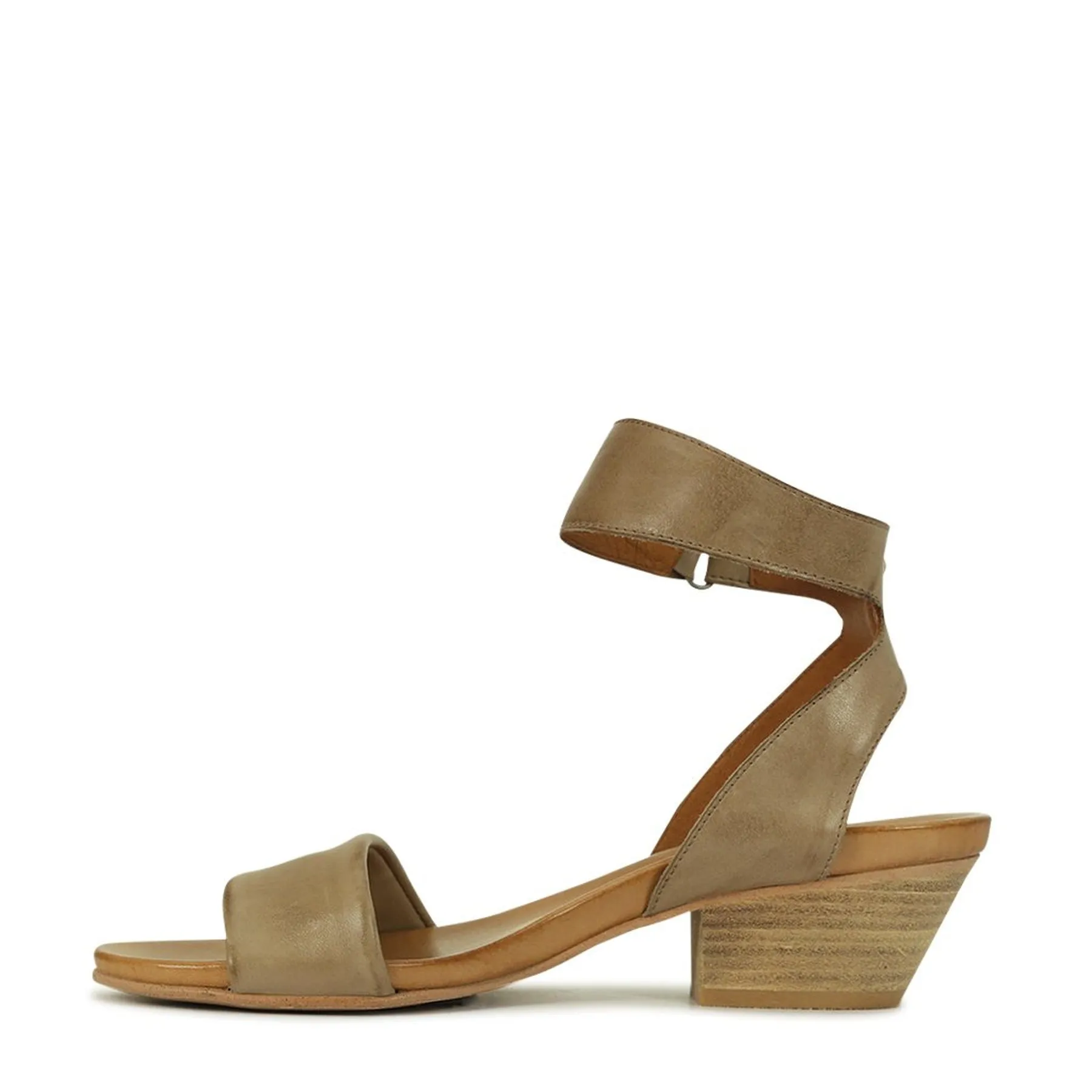 CUBO LEATHER WOODEN STACK HEEL SANDALS