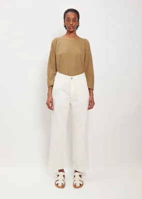 Drop Cotton Linen Blend Pants — Off White