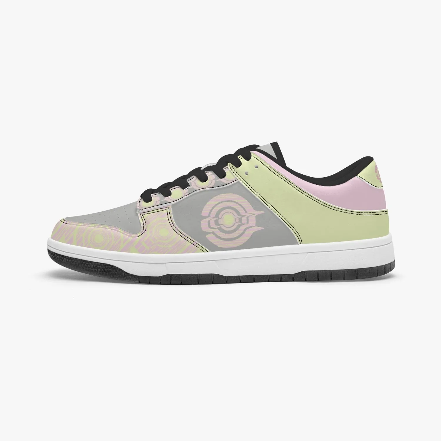 Dunk Stylish Low-Top Leather Sneakers Pink/Yellow