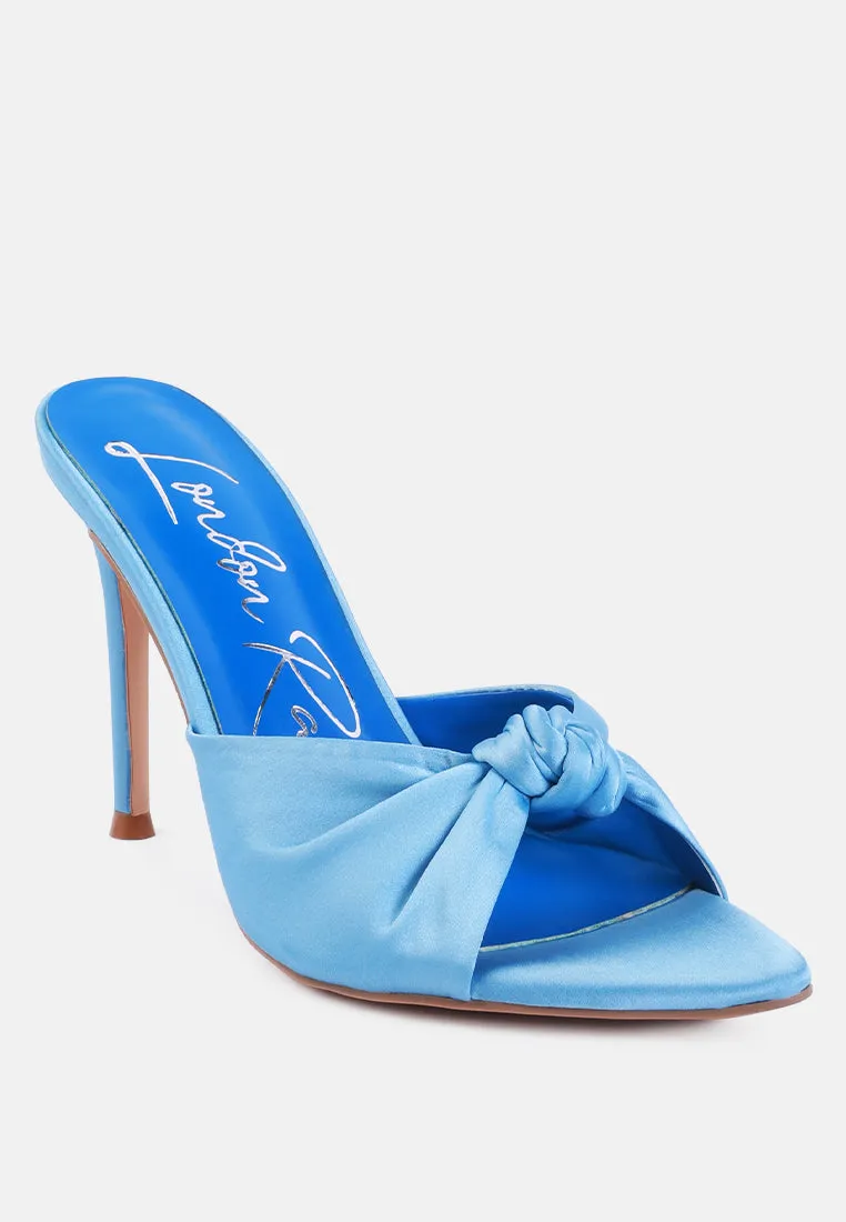 First Crush Satin Knot High Heeled Sandals