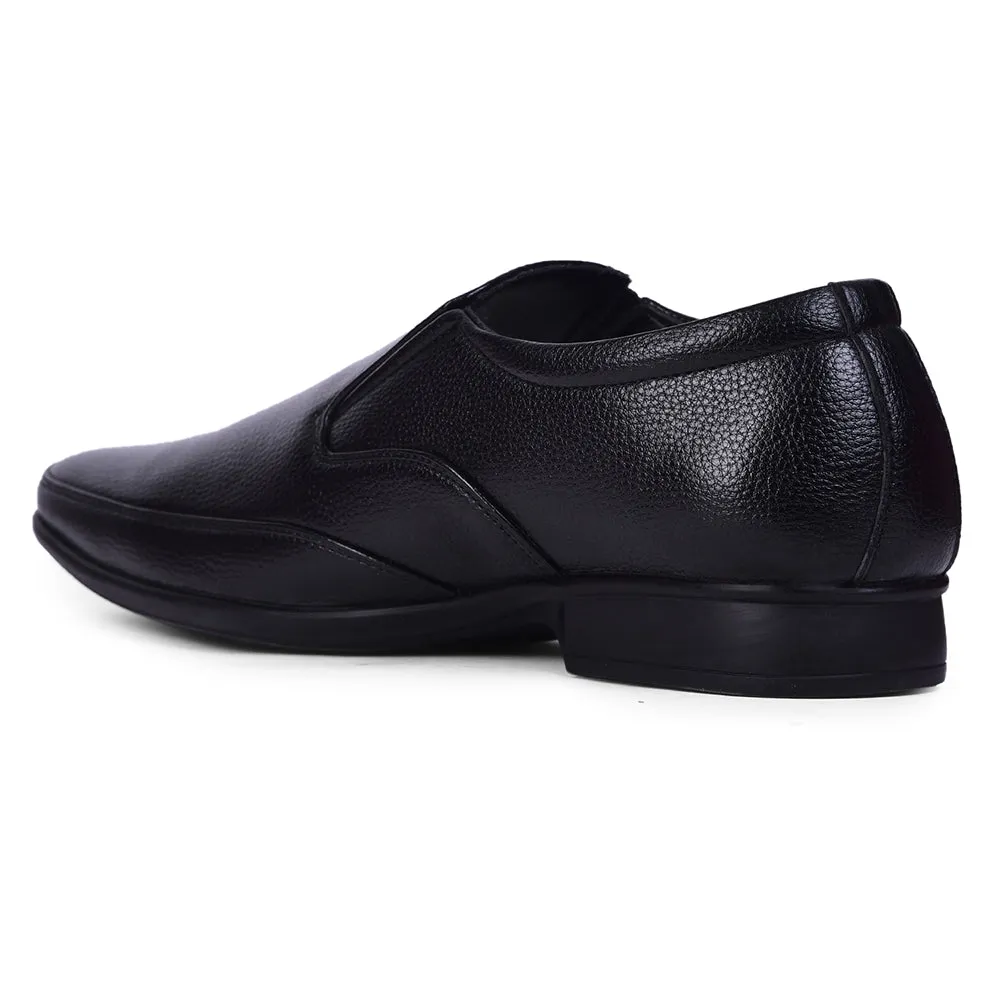 Fortune Black Formal Non Lacing Shoes For Men HOL-132E By Liberty