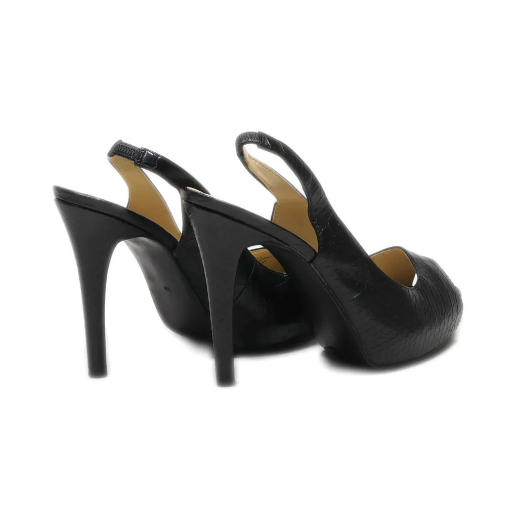 Guess Peep Toe Leather Black Colour For Women