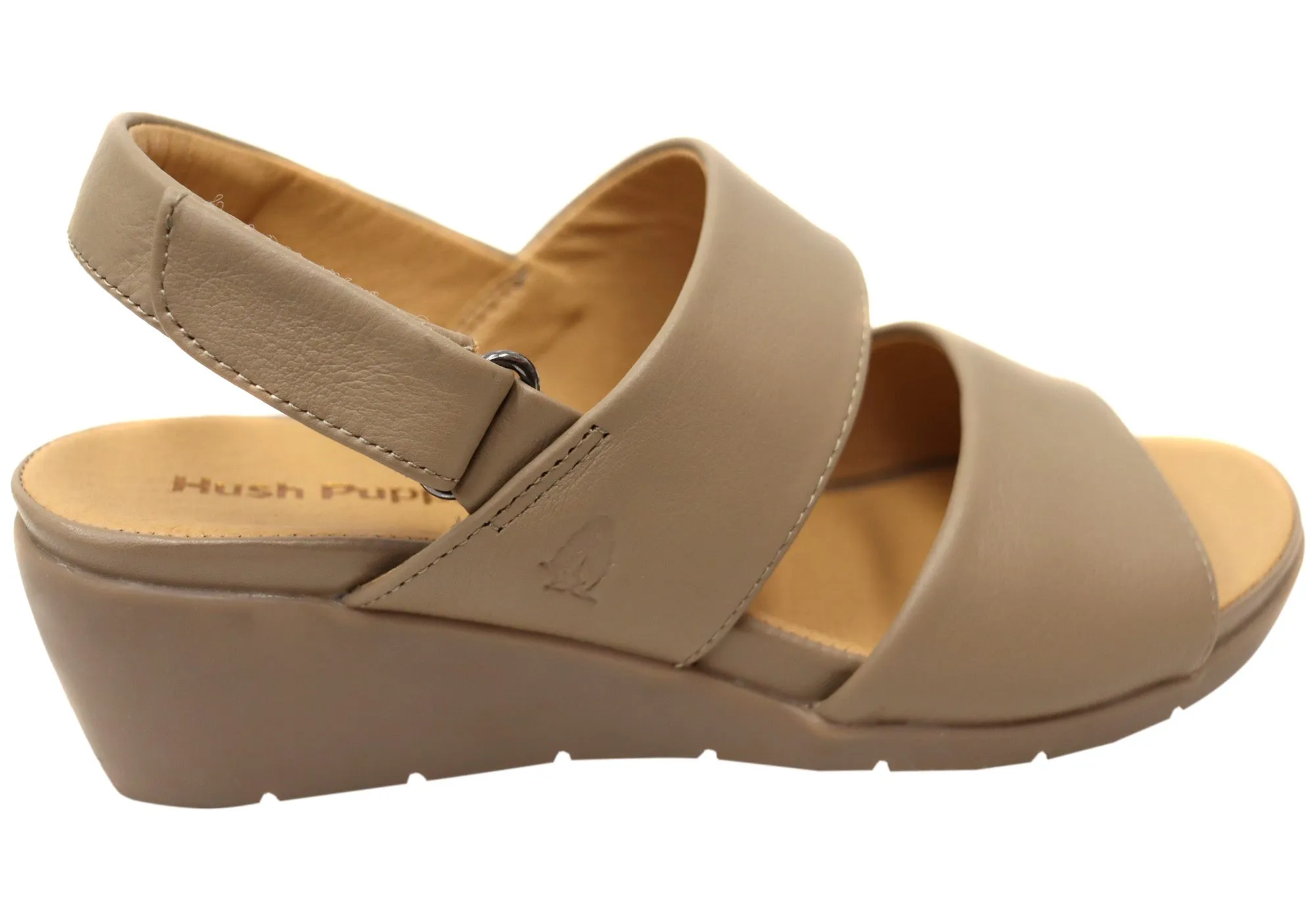 Hush Puppies Reyna Womens Comfortable Leather Wedge Sandals