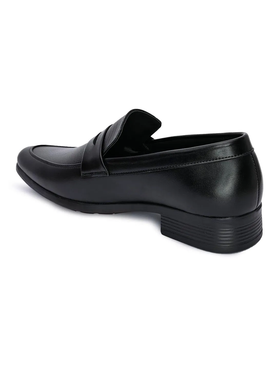 Hydes N Hues Men Black Solid Formal Loafers