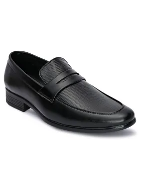 Hydes N Hues Men Black Solid Formal Loafers