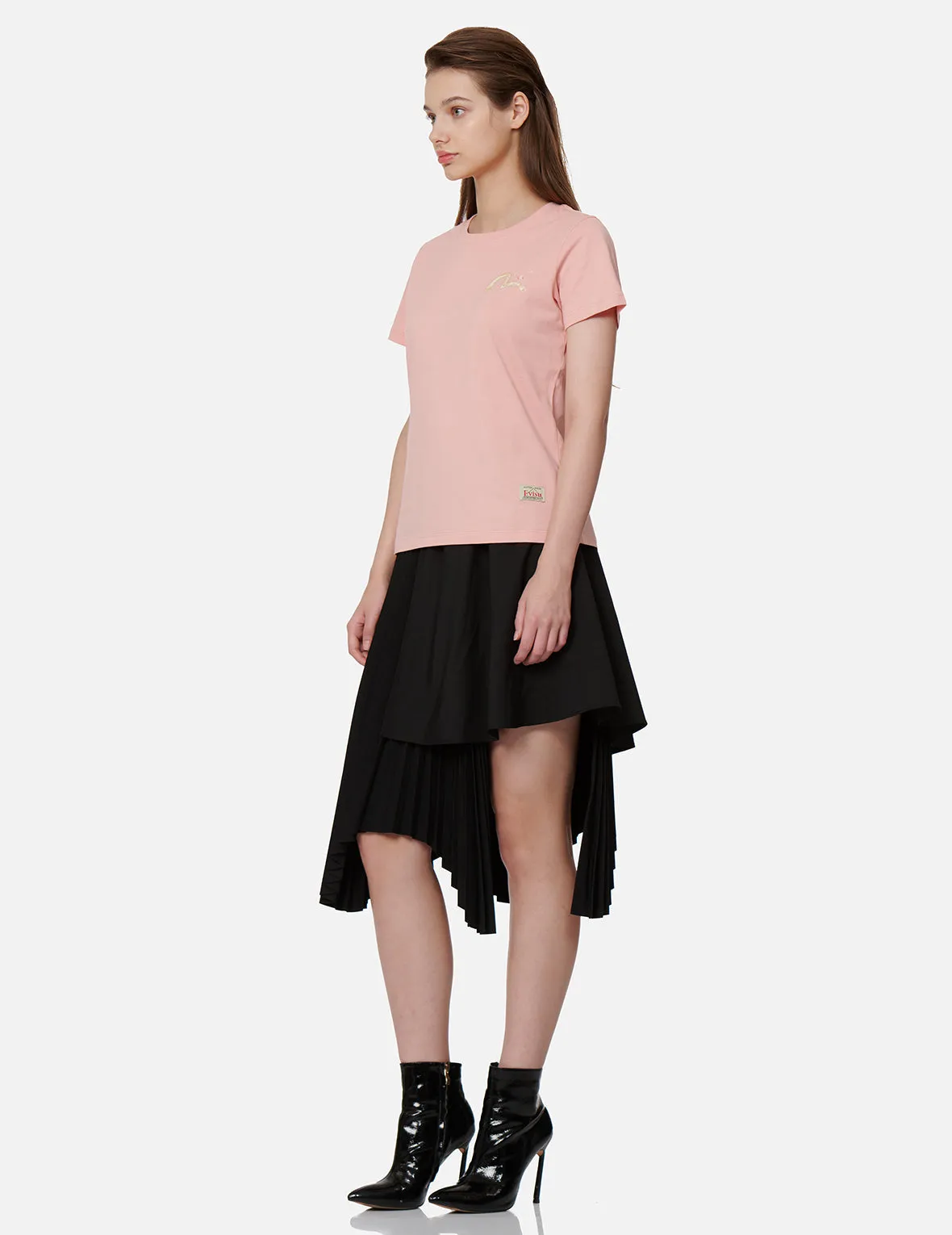 Japanese-pattern Seagull Pleated Asymmetric Skirt