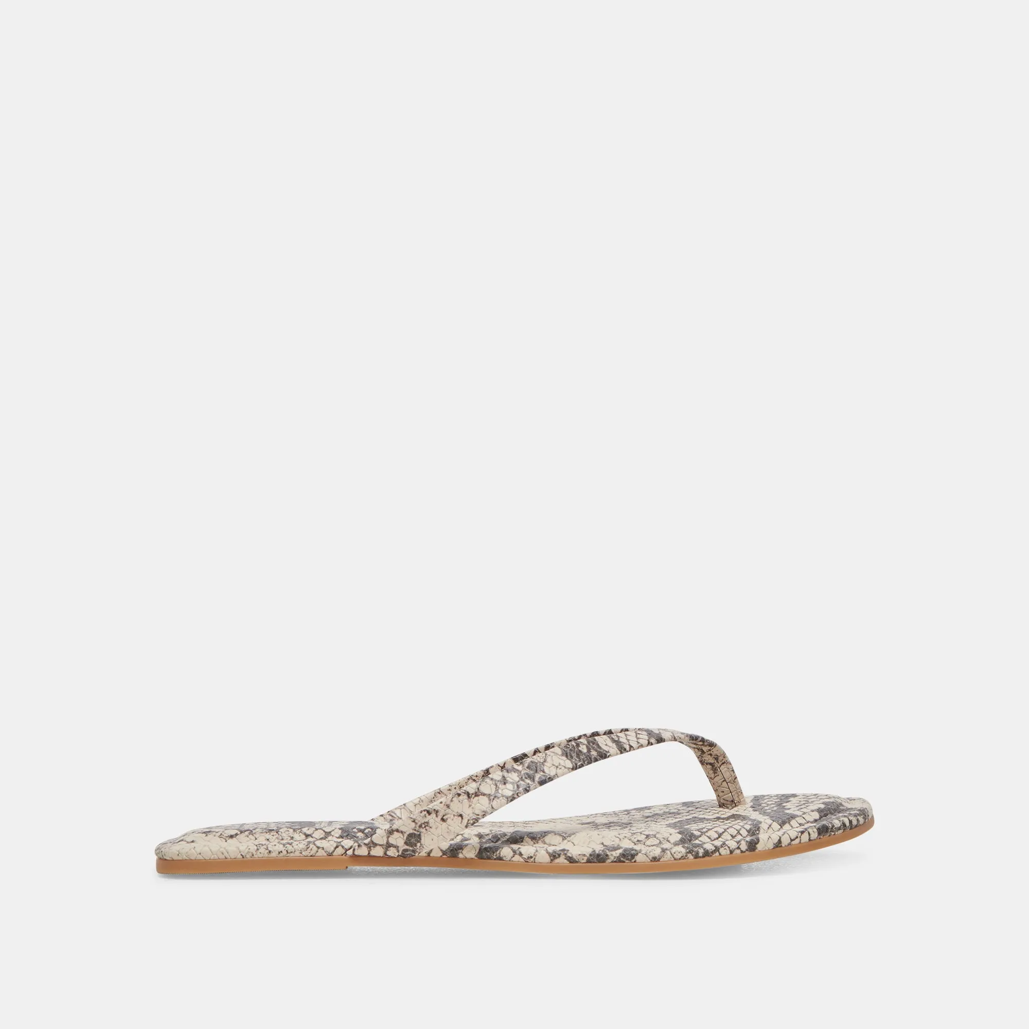 LAYNEY SANDALS BLACK WHITE EMBOSSED SNAKE