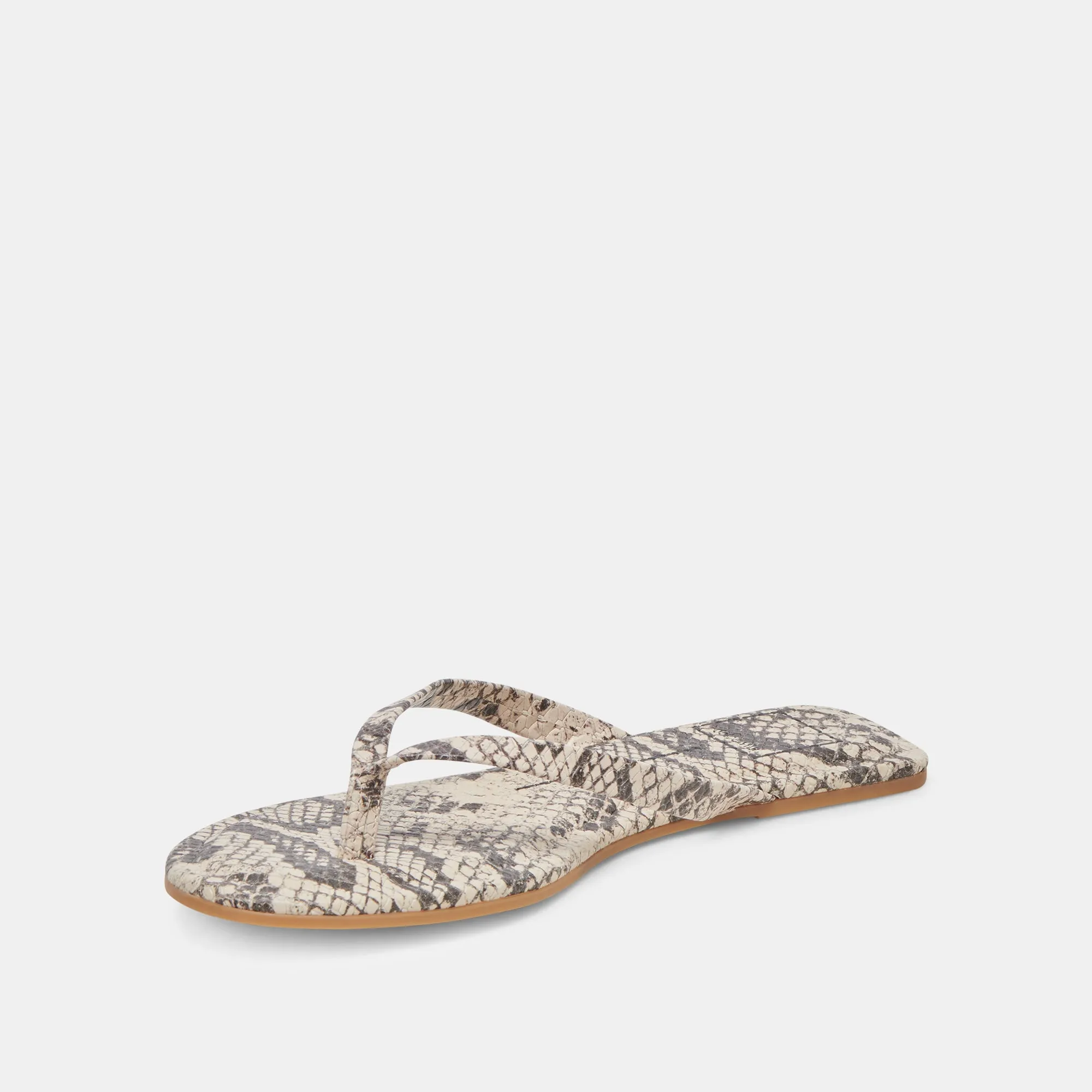 LAYNEY SANDALS BLACK WHITE EMBOSSED SNAKE