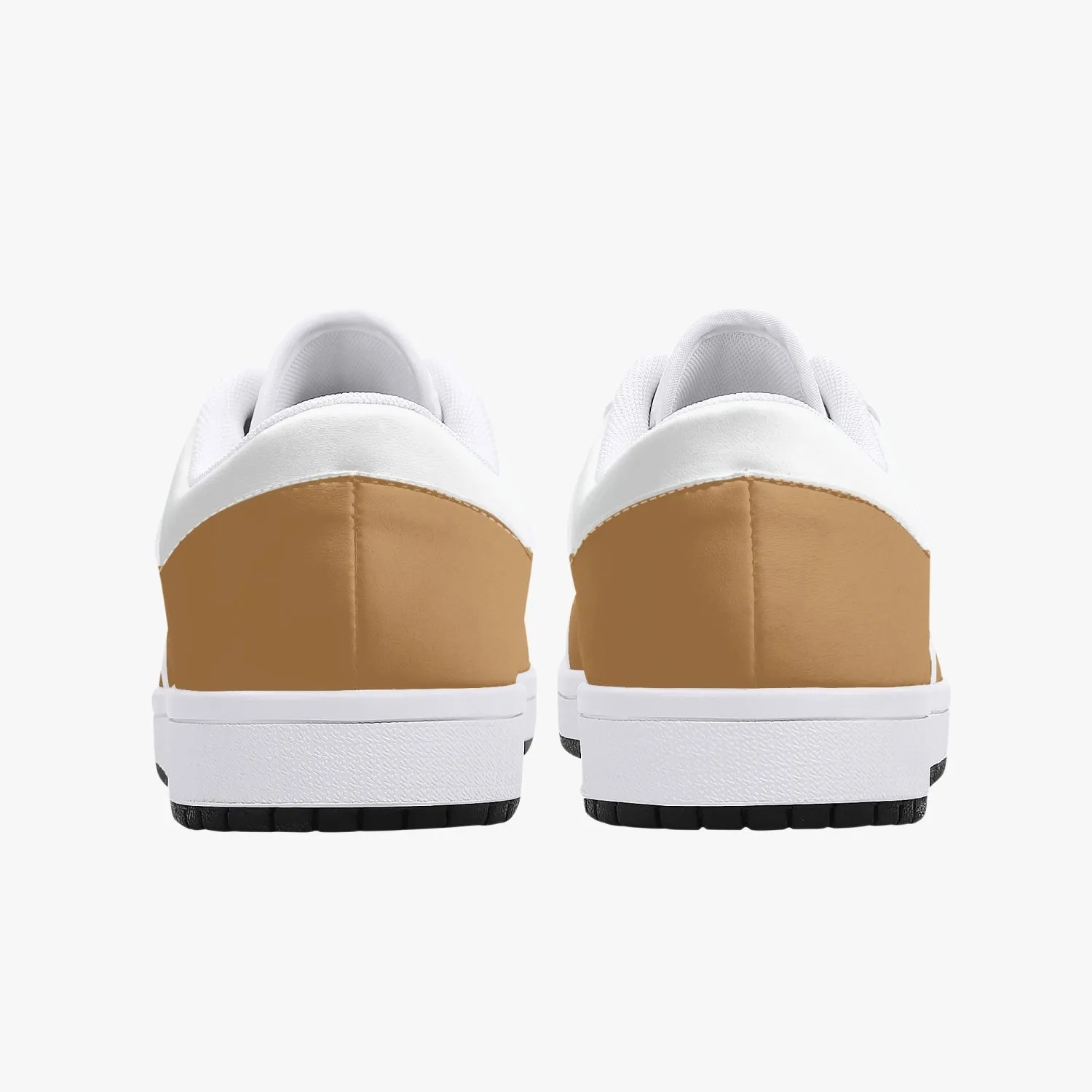 Low-Top Leather Sneakers - Orange/White