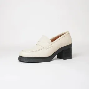 Maira Ivory Leather Loafers