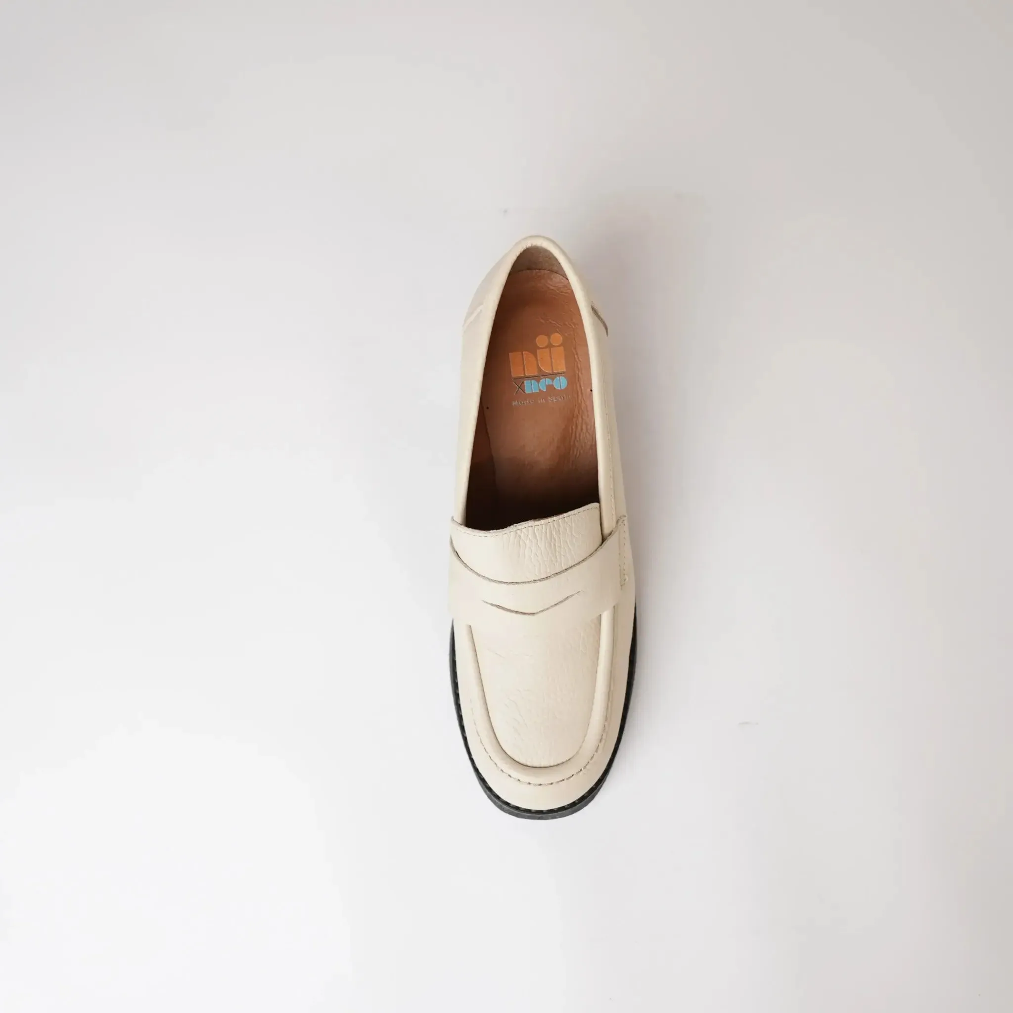 Maira Ivory Leather Loafers