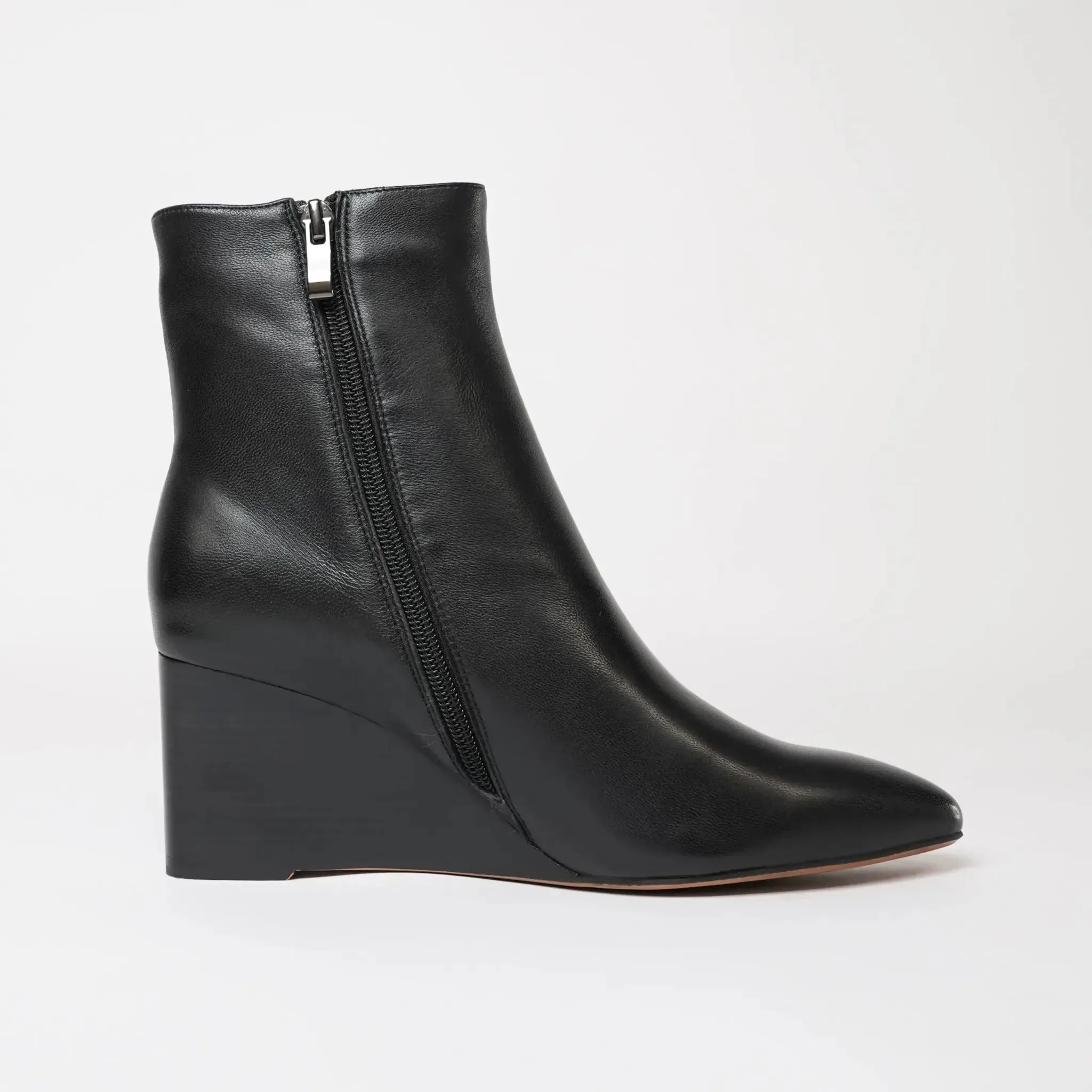 Mallo Black Leather Ankle Boots