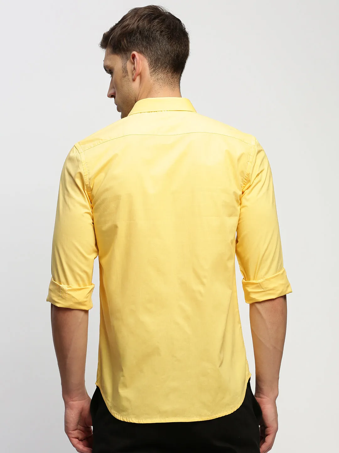 Men Yellow Solid Shirt