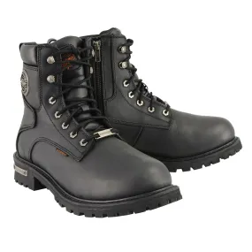 Milwaukee Leather Men's Black Leather Wide Width 6-Inch Lace-Up Logger