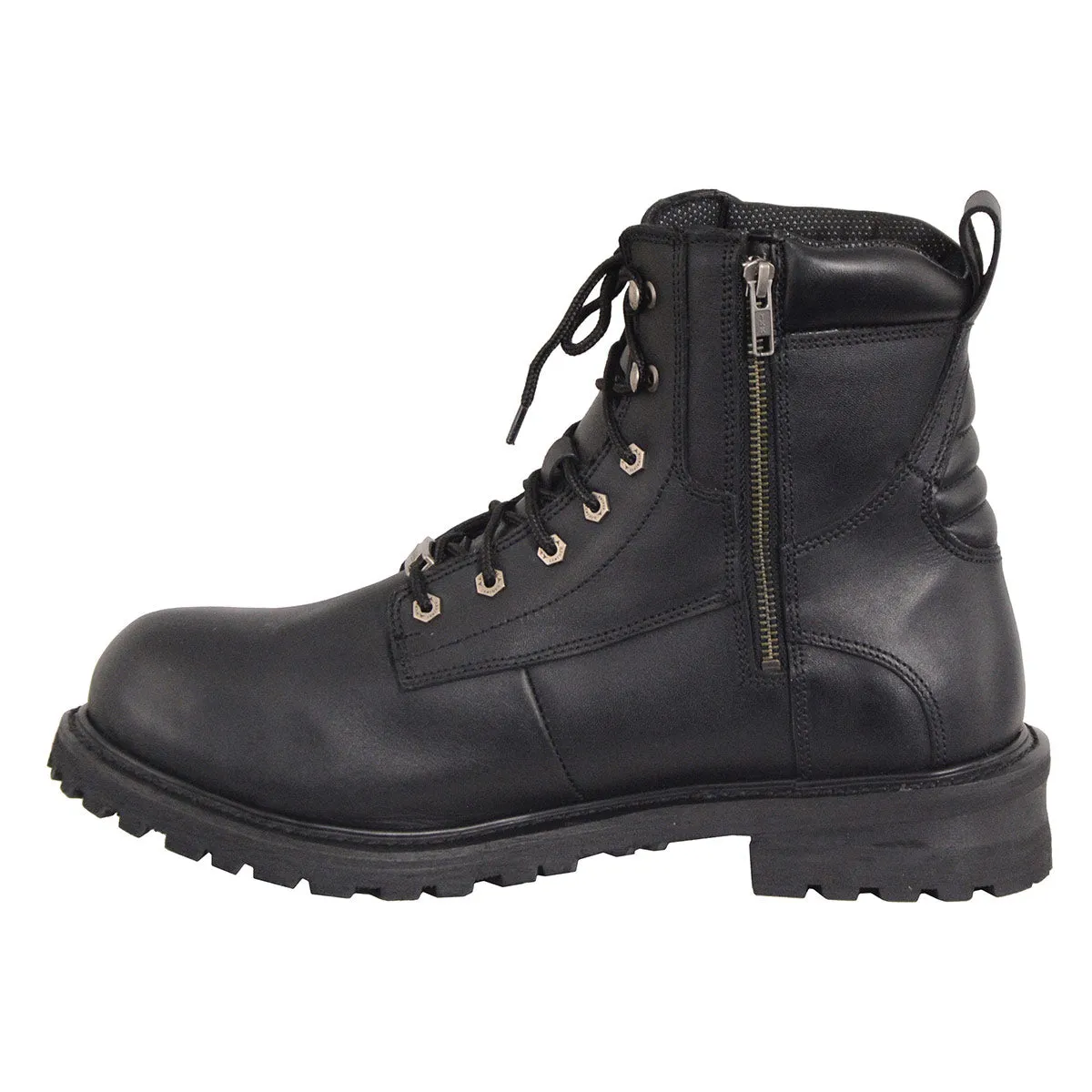 Milwaukee Leather Men's Black Leather Wide Width 6-Inch Lace-Up Logger