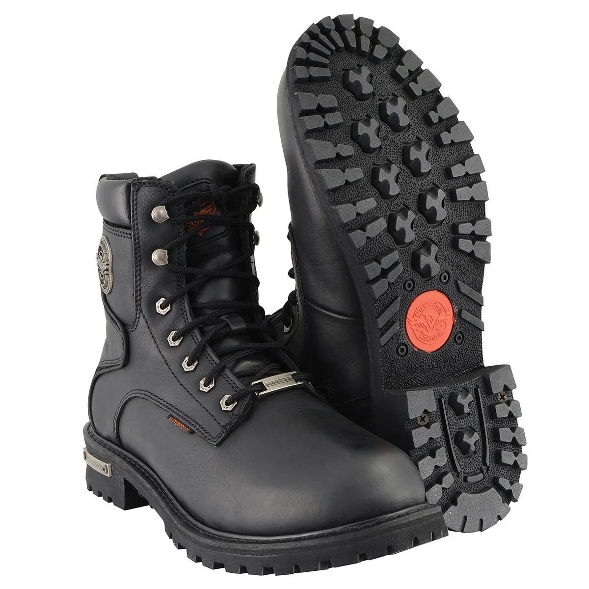 Milwaukee Leather Men's Black Leather Wide Width 6-Inch Lace-Up Logger