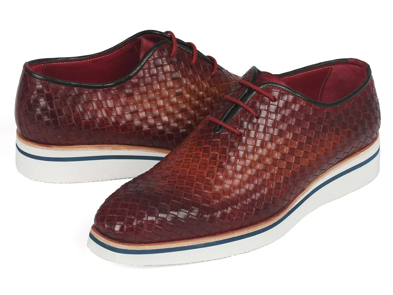 Paul Parkman Men's Brown Woven Leather Shoes