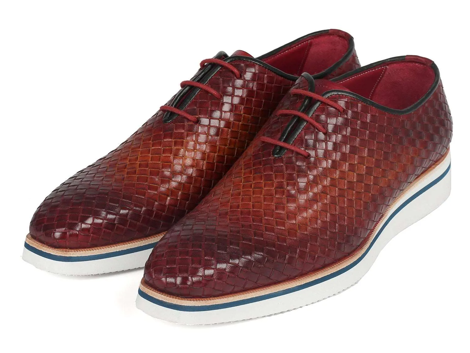 Paul Parkman Men's Brown Woven Leather Shoes