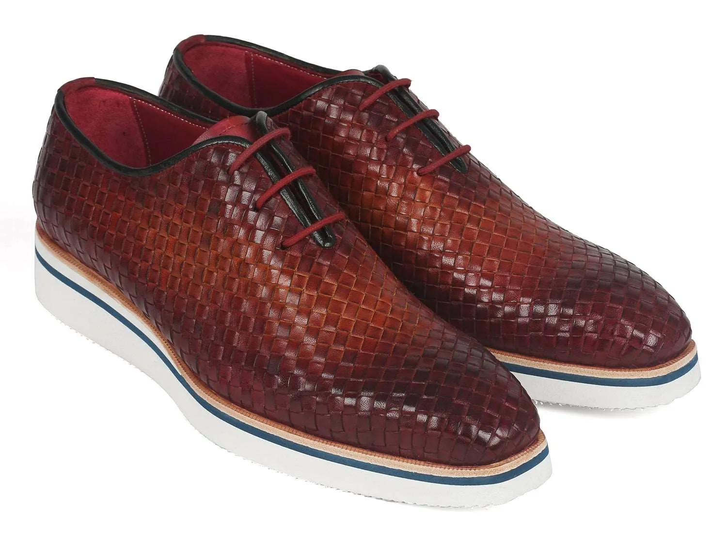 Paul Parkman Men's Brown Woven Leather Shoes