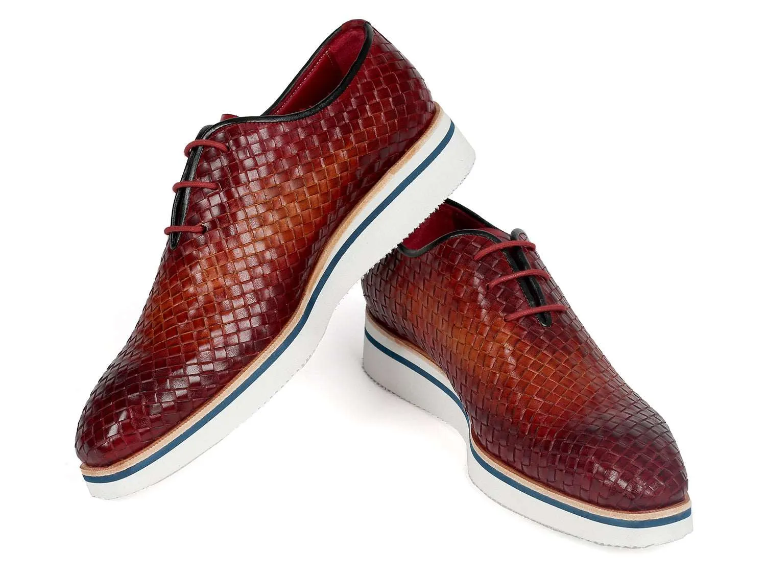 Paul Parkman Men's Brown Woven Leather Shoes