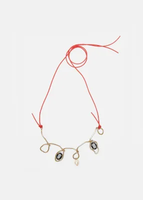 Polished Stone Metal Necklace