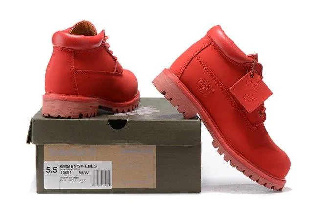 Timberland Classic Premium Boots Red Waterproof Chukka Boots