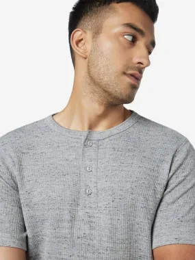 WES Casuals Grey Melange Knit Slim-Fit T-Shirt